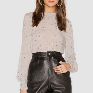 Revolve Bella Dahl Cream Fitted Long Sleeve Blouse